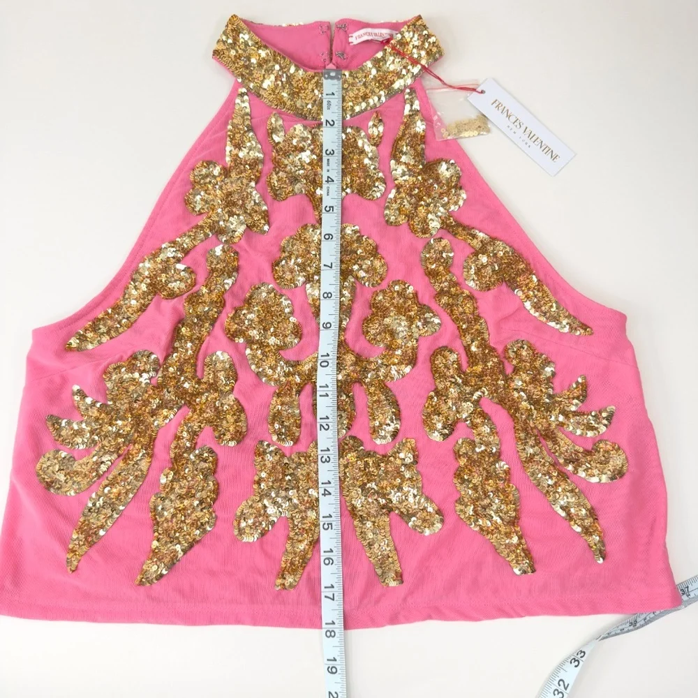 NWT Frances Valentine Sequin Embellished Top Sz XL - Picture 4 of 12